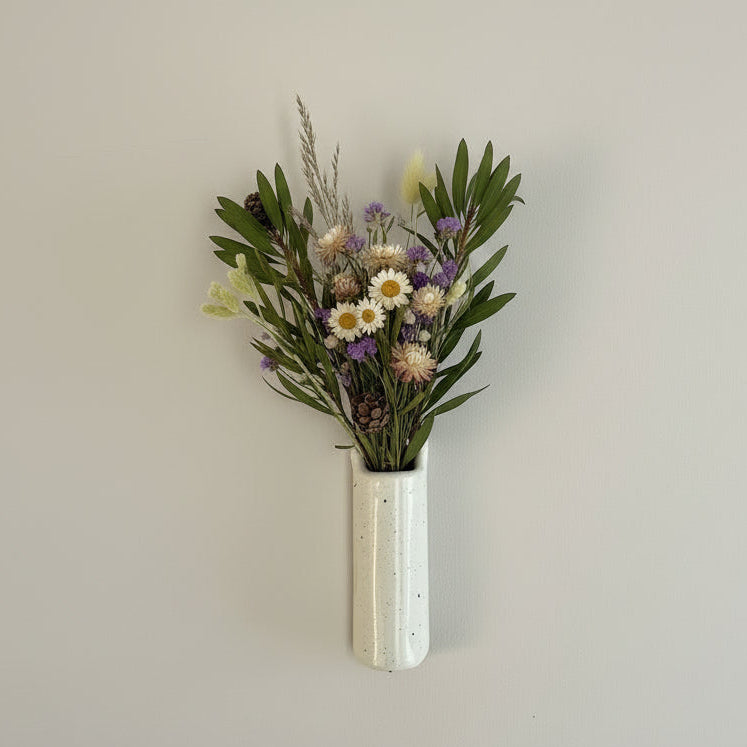 FORM Ceramics handmade wall vase, speckled stoneware