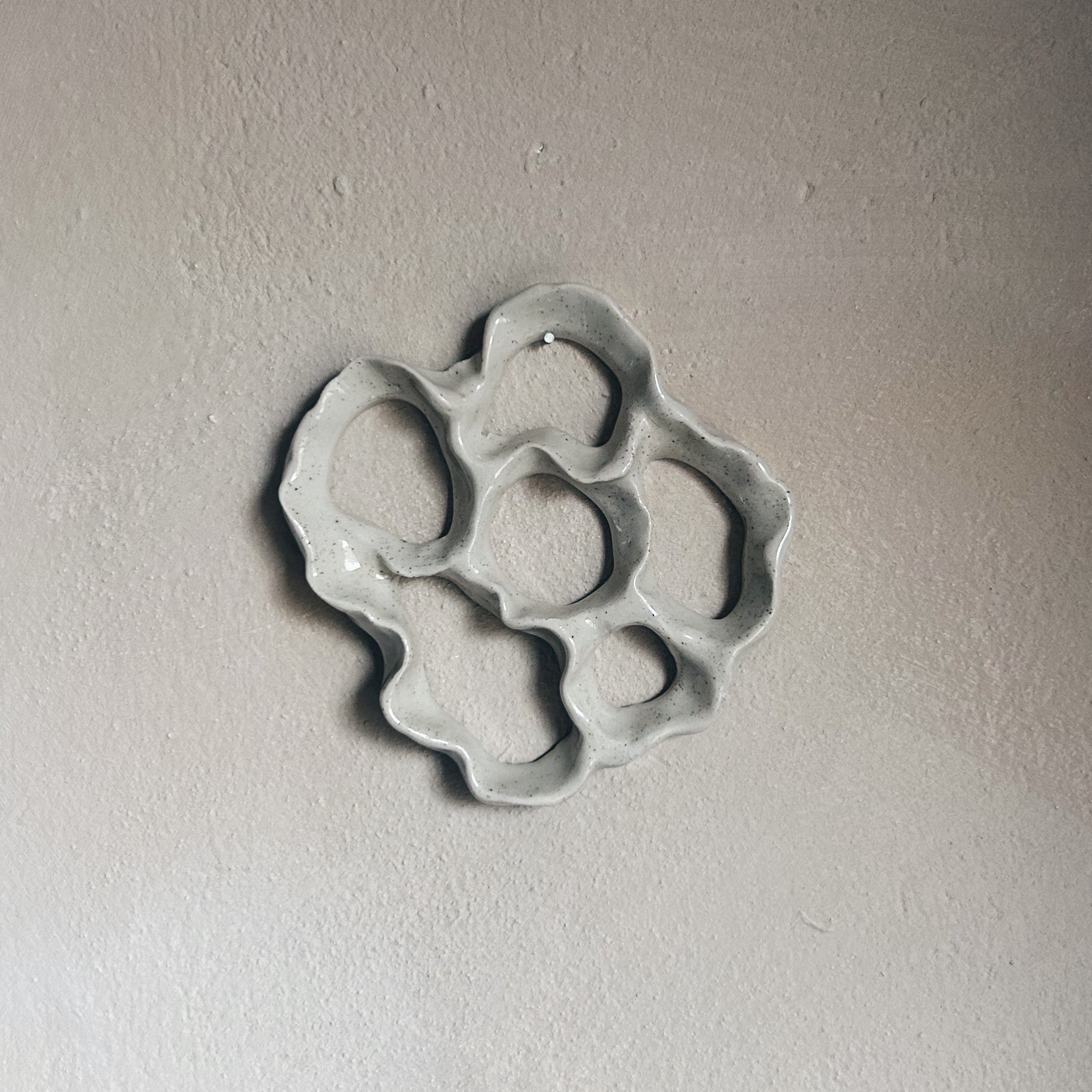 Coral Ceramic Wall Art - Night Speckle Small hanging on wall