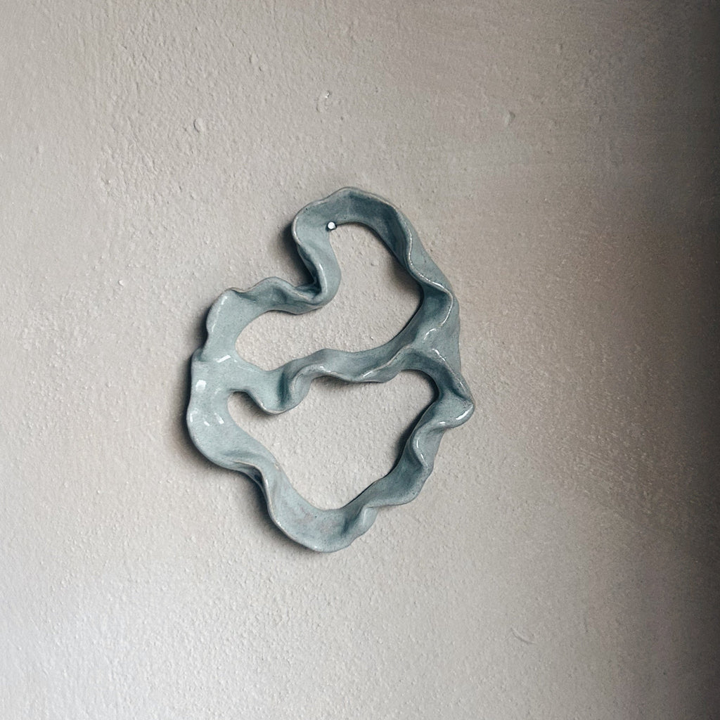 Ceramic coral sculpture sage colour